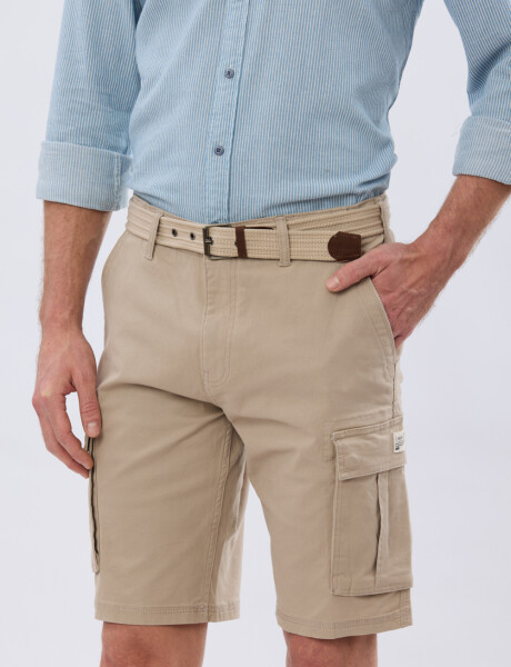 BERMUDA CARGO CON CINTO Beige