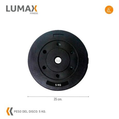 Discos revestidos 5 kg con recubrimiento plástico y relleno de cemento de calidad Discos revestidos 5 kg con recubrimiento plástico y relleno de cemento de calidad