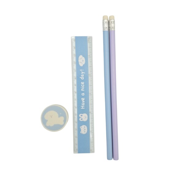 Set artículos escolares 4pcs celeste