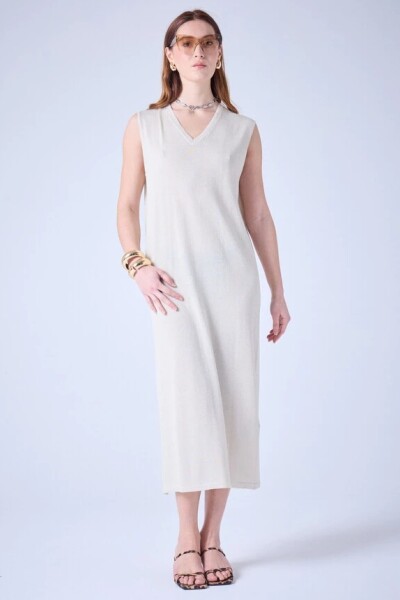 Vestido tejido maxi Plata