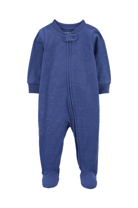 Pijama una pieza de micropolar, con pie, diseño camping Sin color