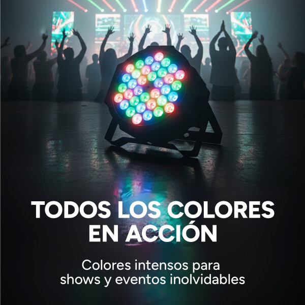 Proyector Luces LED RGB X36 Control Discoteca Fiesta Evento Color Negro