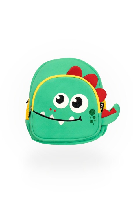 Mochila Infantil brio neopreno con bolsillos frontales y laterales Cocodrilo
