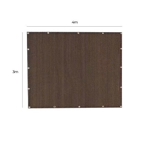 Toldo Malla Sombra Reforzada Exterior 3x4 Metros Marron