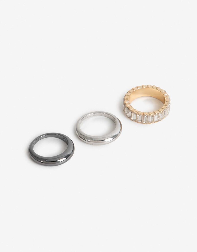 Sets Anillos Strass Sets Anillos Strass - Combinacion Bicolor