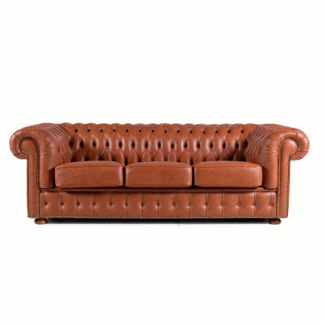 Sofá Chesterfield Novo - Cuero Advanced - 3 cuerpos Terracota - (Preventa)