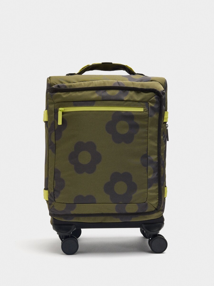 Maleta De Viaje De Nylon Estampado Floral marron
