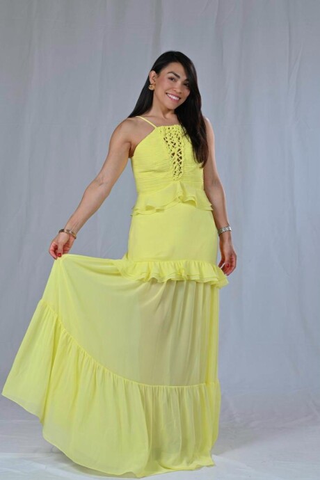 Conjunto de top y falda Otilia Amarillo