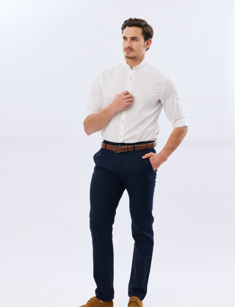 PANTALON DE LINO CLÁSICO Azul