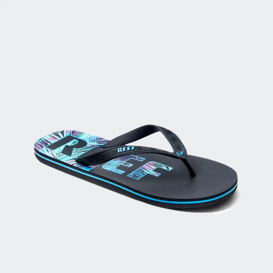 Ojotas Reef Seaside Print Negro