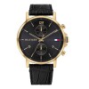 Reloj Tommy Hilfiger 1710417 para hombre con correa de cuero Negro