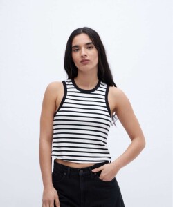 Musculosa Vita Rayas negra