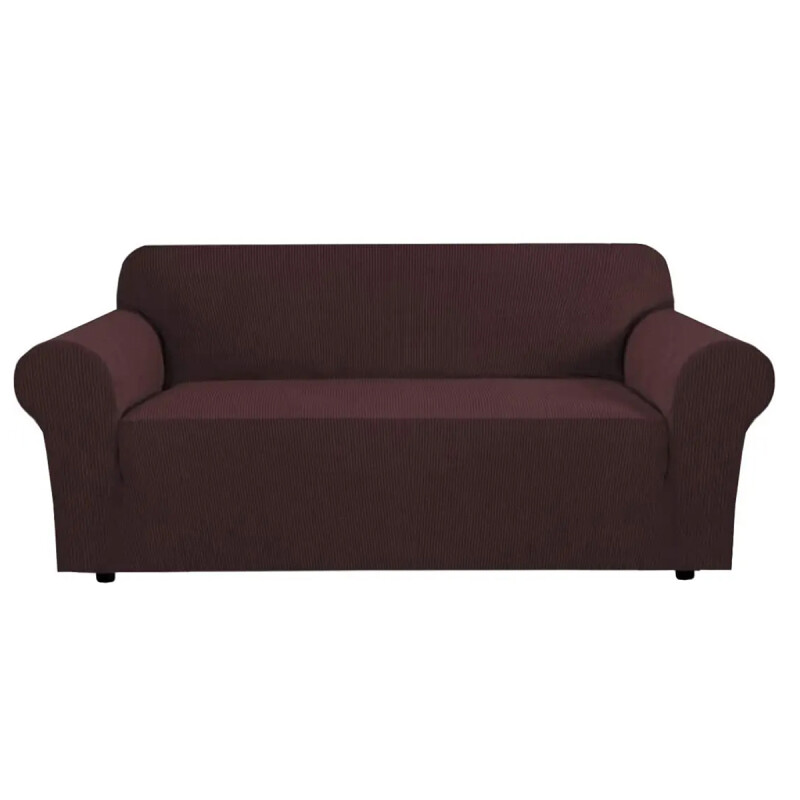 Funda cubre sofá elástica 3 cuerpos MARRON OSCURO