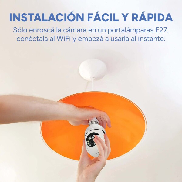 Cámara de Seguridad Vigilancia 360 Wifi Graba Audio X 3 Unid Color Blanco