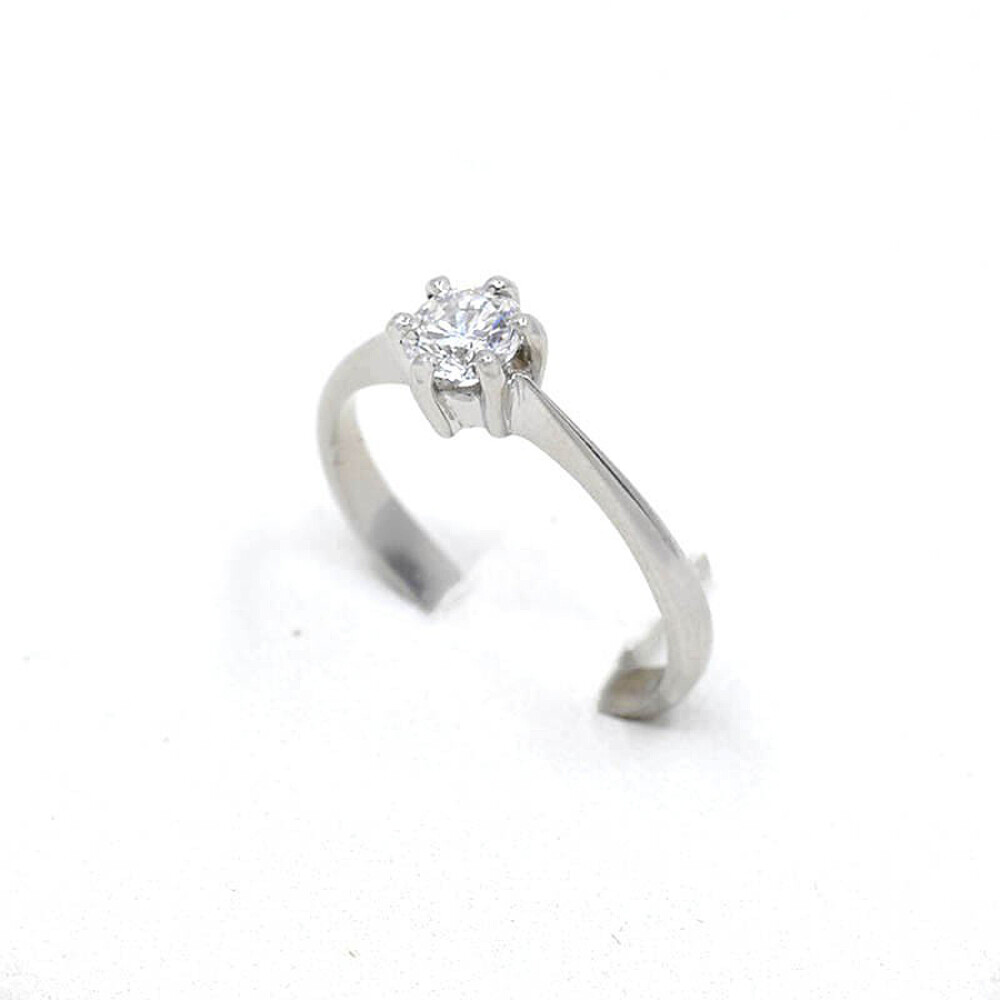 Anillo Solitario En Platino Y Brillante Anillo Solitario En Platino Y Brillante