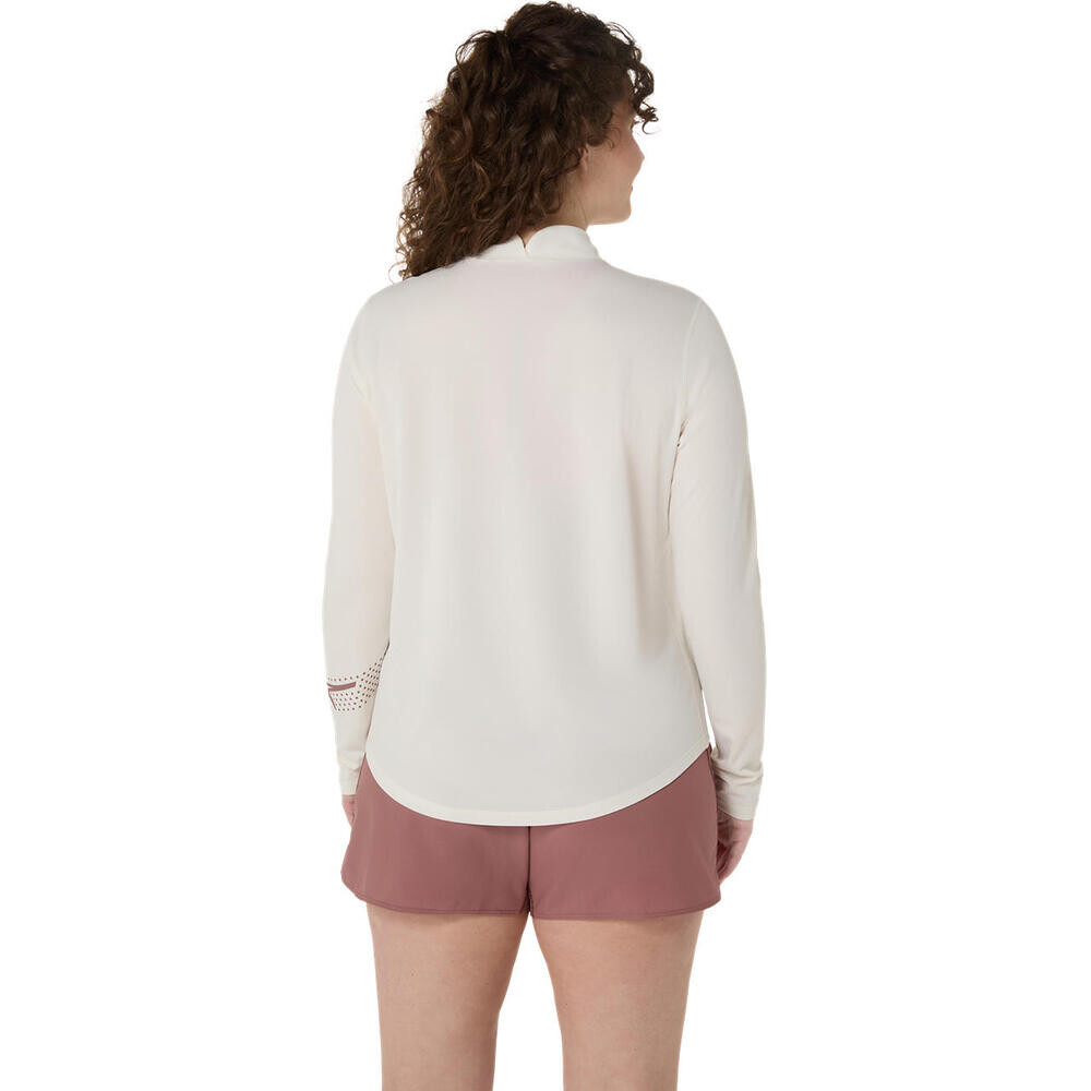Polo Running Asics Icon 1/2 Zip Mujer Cream