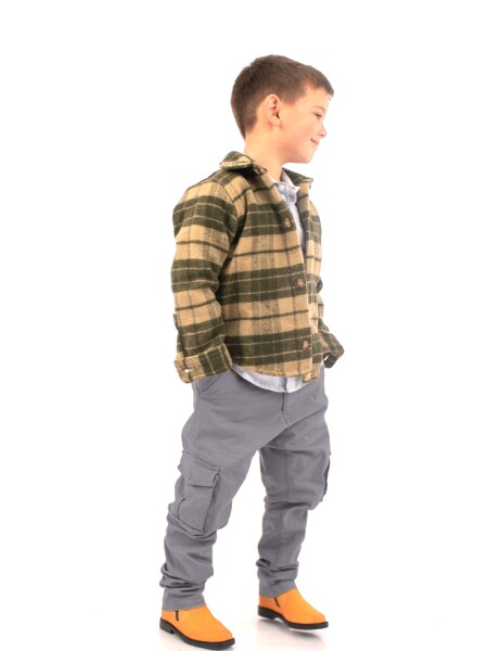 Pantalon Cargo De Niño Con Spandex Gris