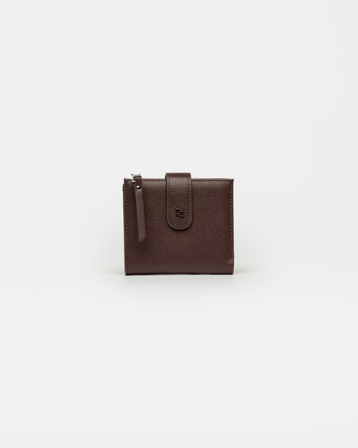 Billetera Rio en efecto cuero Chocolate