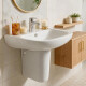PEDESTAL BAÑO LOZA SANITARIA SERIE MALAWI BLANCO BRILLO 000