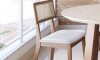 Silla de Comedor Classic Ratán - Línea Manhattan Tela Lino/Natural