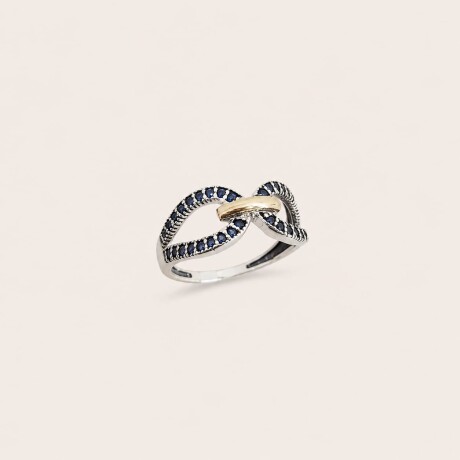 Anillo Amparo Blue- Plata y Oro Anillo Amparo Blue- Plata y Oro