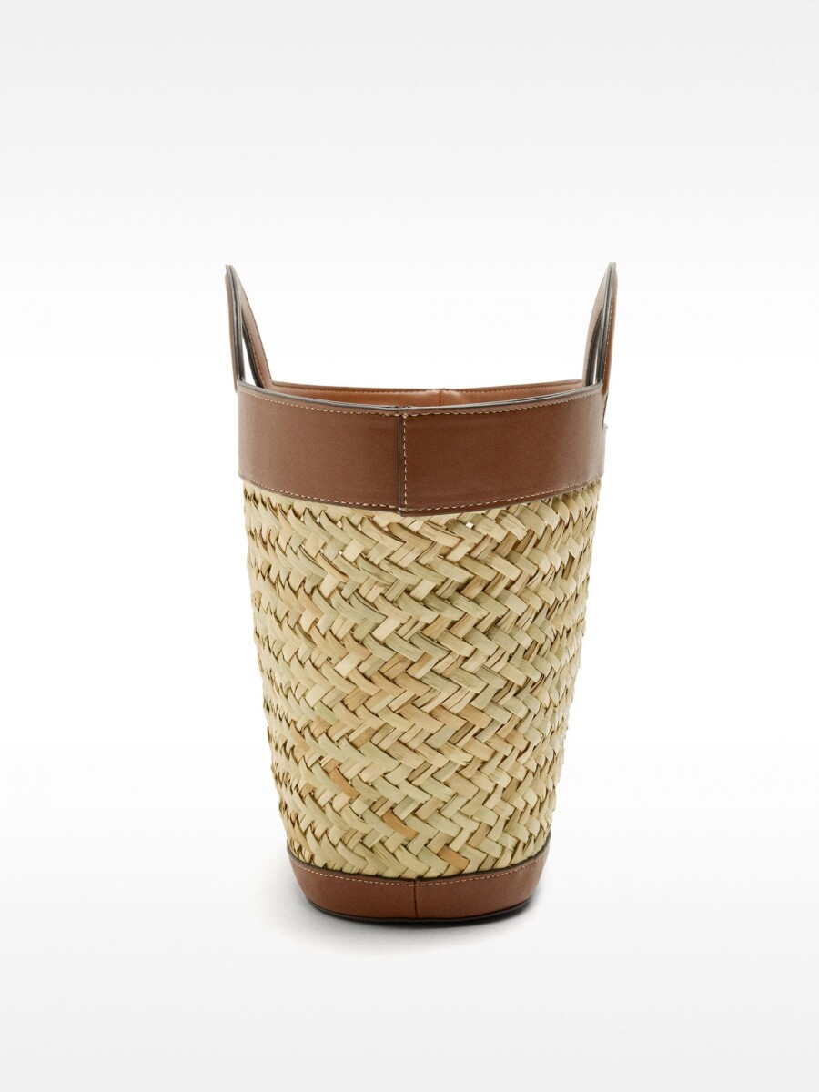 Bolso Tote De Rafia Con Asa Bandolera M camel