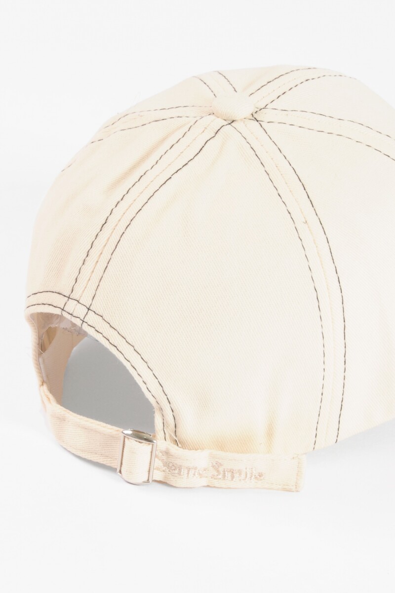 Cap moña pespuntes crudo