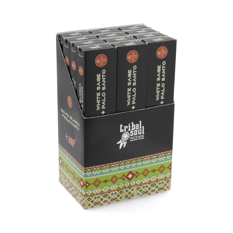 INCIENSO HARI DARSHAN TRIBAL SOUL CAJA X12 Salvia Blanca/palo Santo