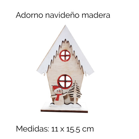 Adorno Navideño Casita En Madera W140 Unica