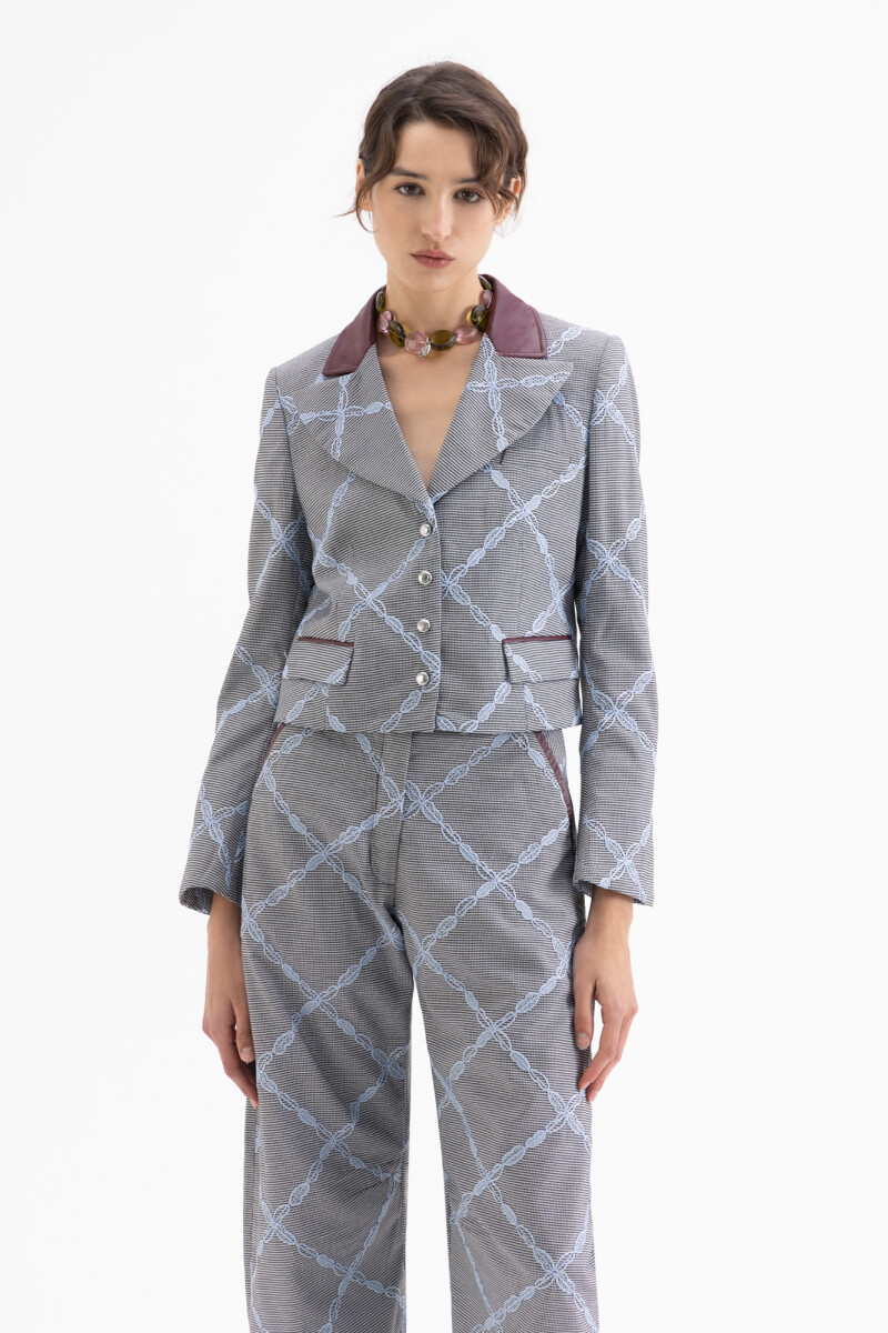 CHAQUETA OXFORD Celeste