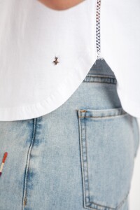 Remera Algodon Peinado Blanco