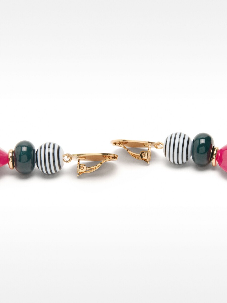 Pendientes Largos Efecto Piedra multicolor