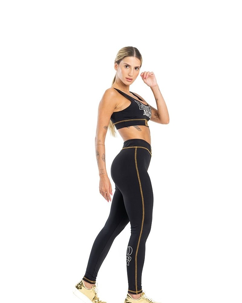 Conjunto De Top Y Legging Negro By Lbm U