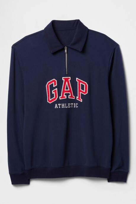Buzo Deportivo Medio Cierre Logo Gap Hombre Navy Uniform