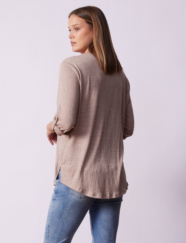 Blusa Botones TOSTADO
