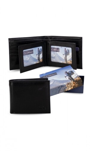 BILLETERA DE CUERO PLATÓN NEGRO