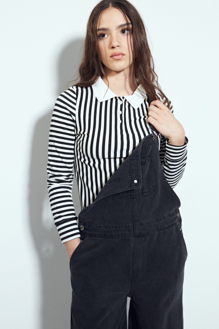 REMERA RUFINA Negro/Crudo