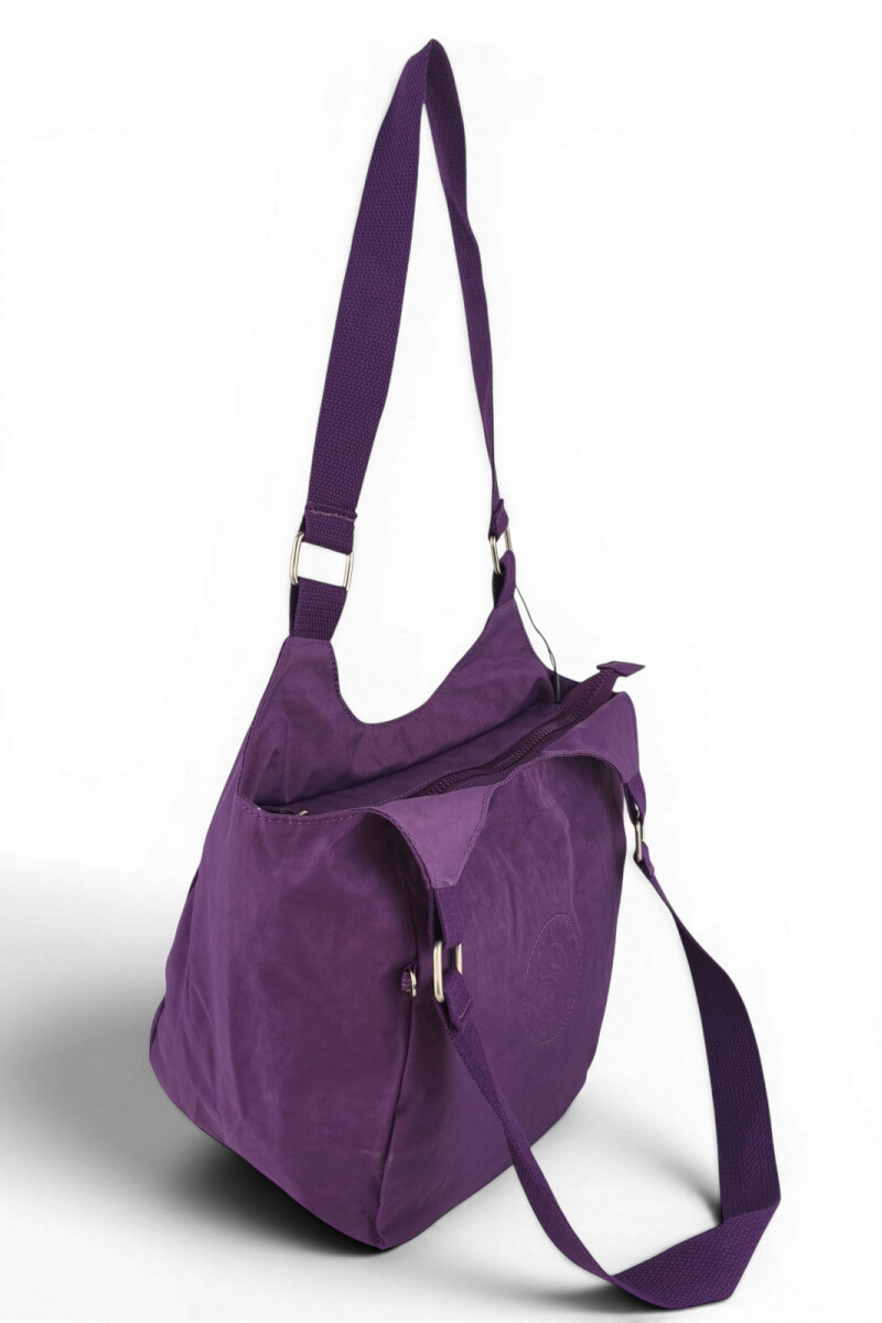 Bolso de Hombro en Tafeta Amasada Violeta