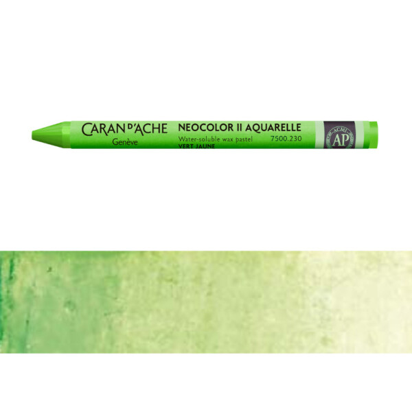 Pastel Neocolor Acuarelle Caran d'Ache Tonos Verdes
