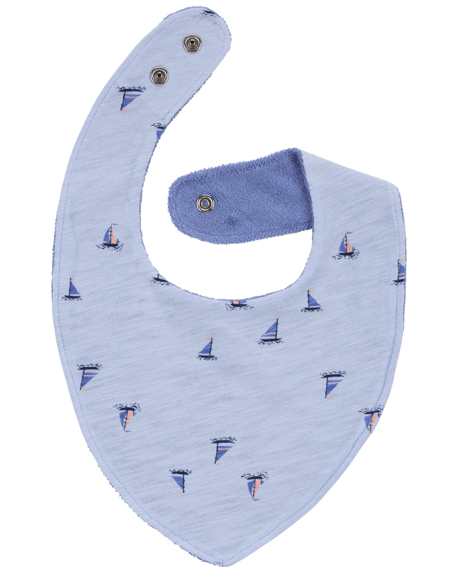 Pack tres baberos de algodón tipo bandana, azules Sin color