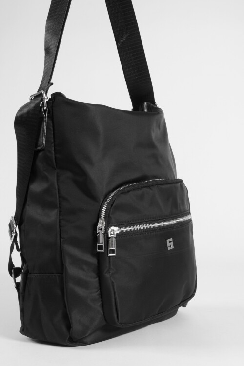 Hobo mochila con bolsillo negro