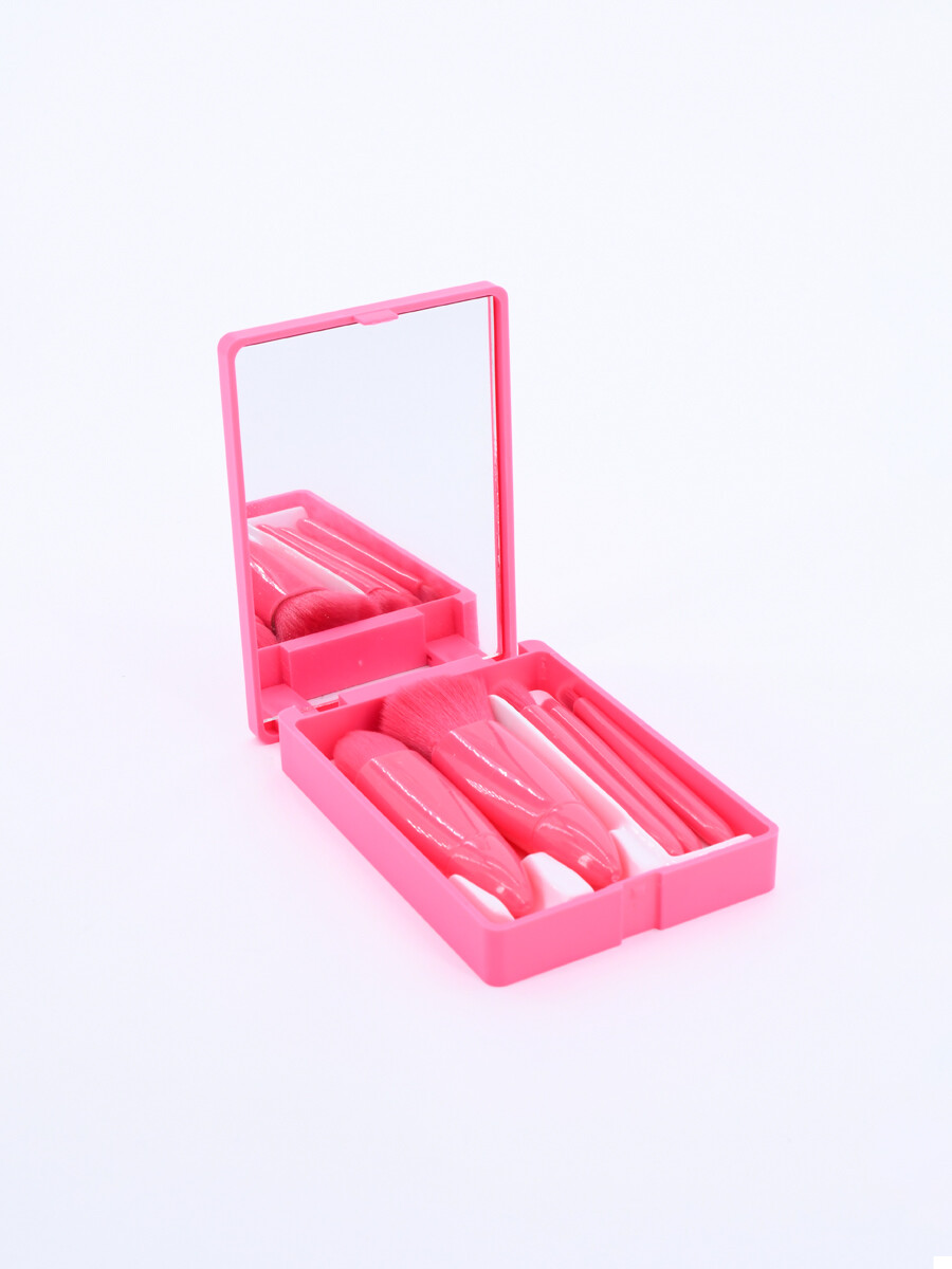 SET PINCELES PARA MAQUILLAJE - FUCSIA 