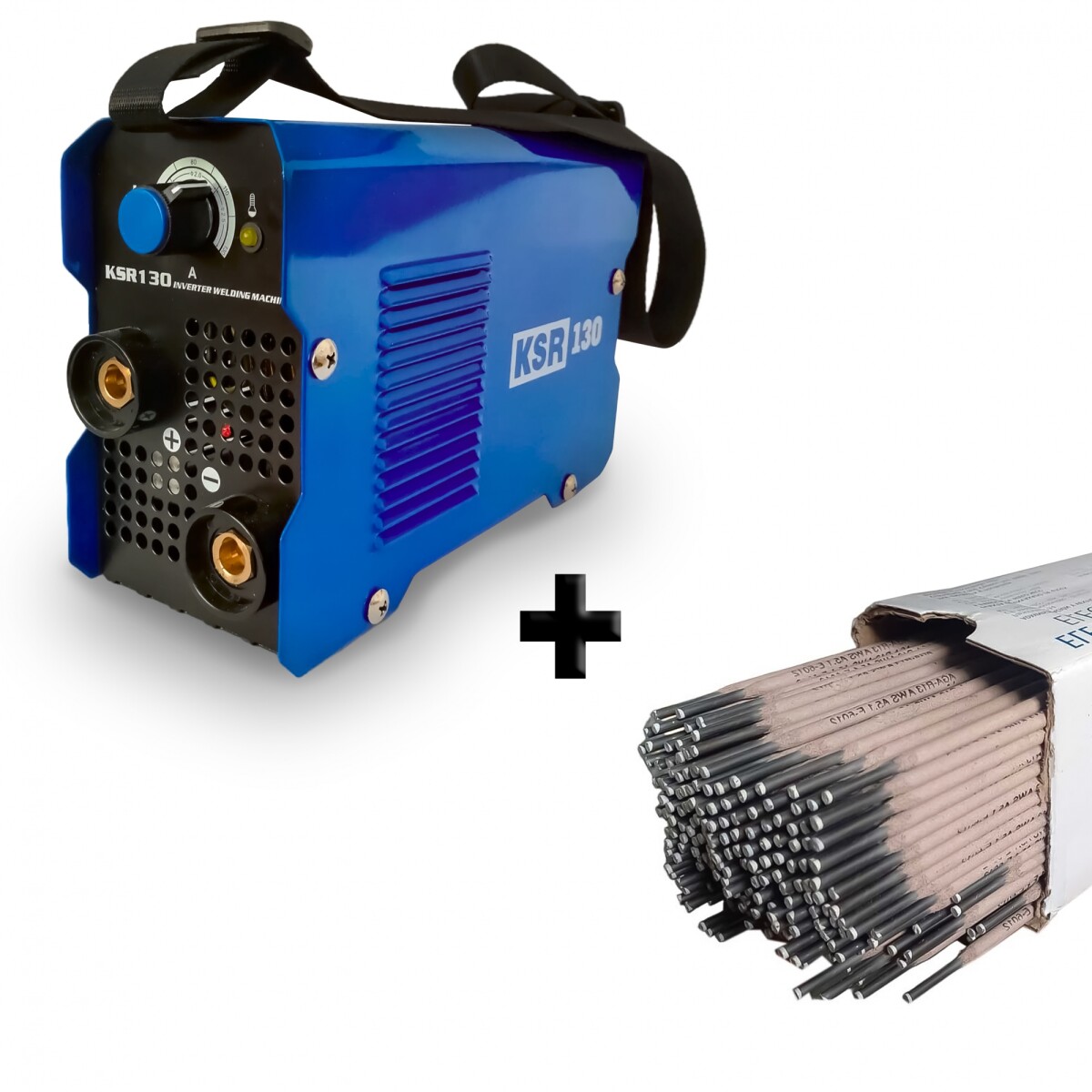 SOLDADORA INVERTER KSR 130 A + 2 KG ELECTRODOS ++ - N/a 
