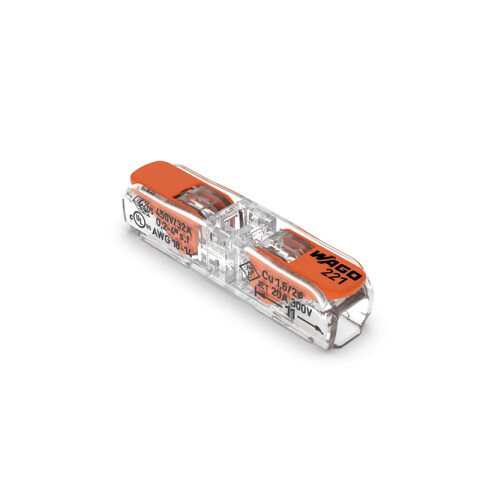 Conector transparente 0,2-4mm² cables 2 entradas WG5021