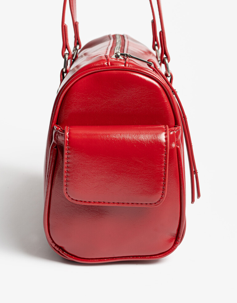 City Cartera City Roja Con Tachas - Rojo Cereza