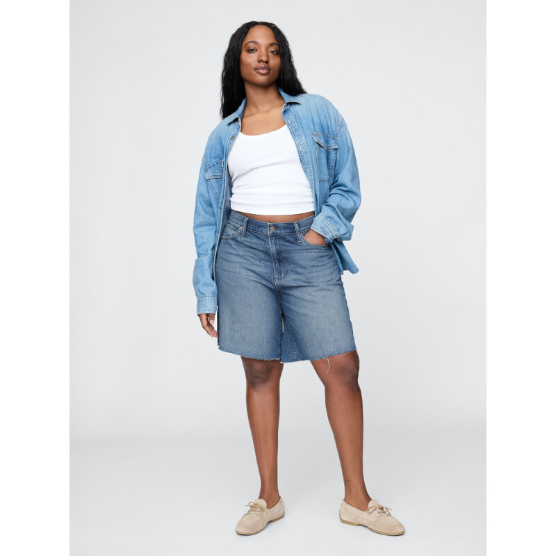 LOOSE BERMUDA SHORT MEDIUM INDIGO