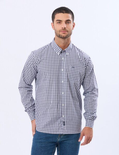 CAMISA SPORT A CUADROS Celeste