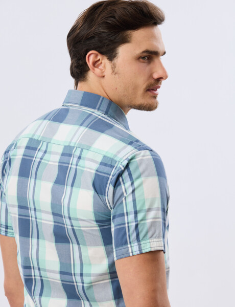 CAMISA MANGA CORTA CUADROS Verde