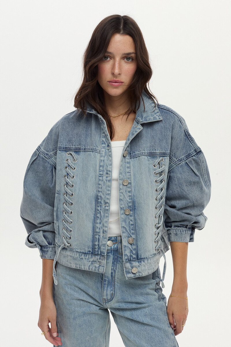 Campera Rave Celeste
