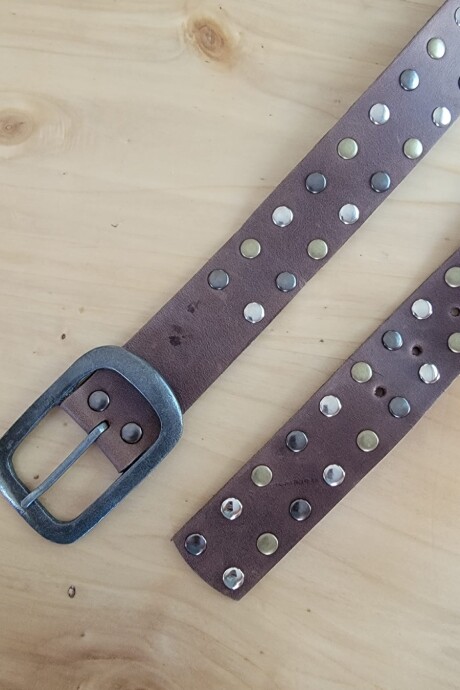 Cinto Snake Marrón combinado plata